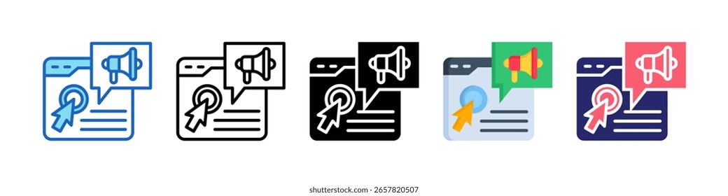 Icono de llamada a la acción Conjunto de estilos múltiples Colección.