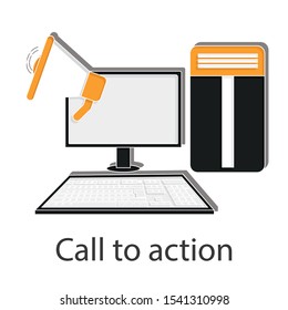 Call to action icon on white background. Creative idea design use for your project. Flat vector illustration for template, mobile app, presentation or web page.