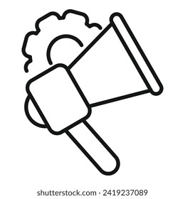 Call to action icon outline vector. Megaphone marketing. Mobile target claim