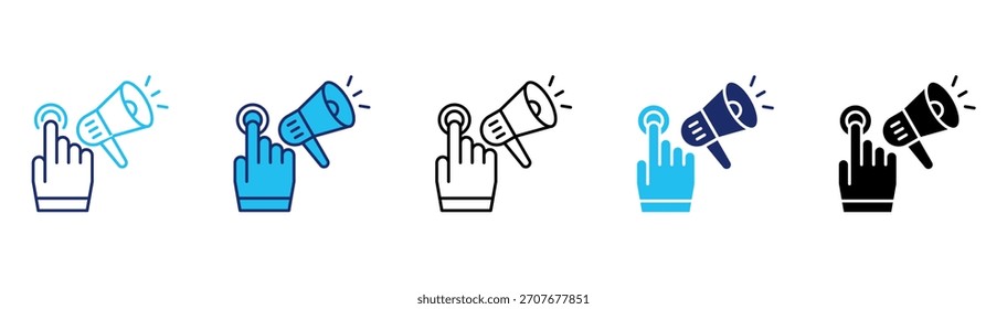 Paquete de iconos de llamada a la acción en varios estilos