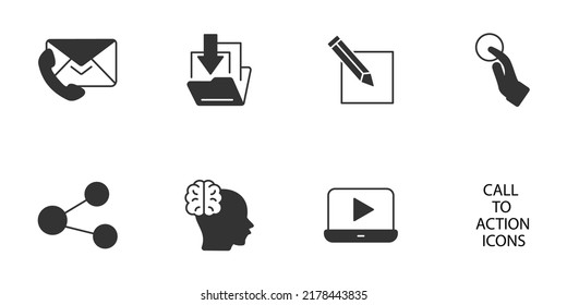 call to action icons set . call to action pack symbol vector elements for infographic web