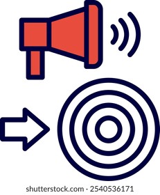 Call To Action Line Red Filled Vector Icon Design
