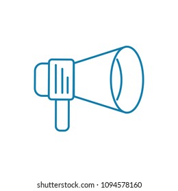 Concepto de icono lineal de llamada a la acción. Señal vectorial de línea de llamada a acción, símbolo, ilustración.