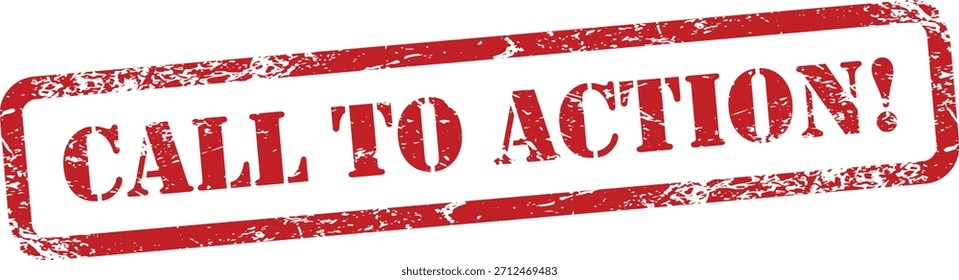 Call to Action Red Grunge Stamp Vector