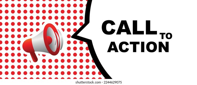 call to action sign on white background