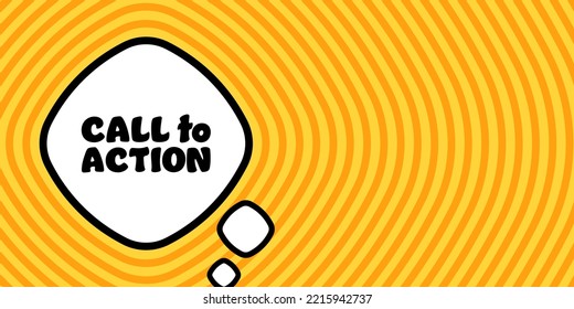 Call To Action. Speech Bubble With Call To Action Text. Boom Retro Comic Style. Pop Art Style. Vector Line Icon For Business And Advertising