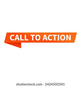 Call To Action Text In Orange Rectangle Ribbon Shape For Sale Promotion Business Marketing Social Media Information Announcement
