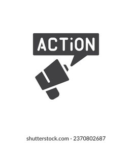 Call to action vector icon. filled flat sign for mobile concept and web design. Call to Action glyph icon. Symbol, logo illustration. Vector graphics