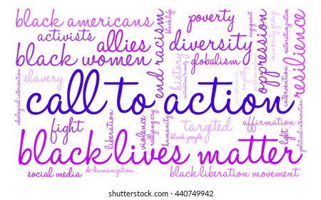 Call To Action word cloud on a white background. 
