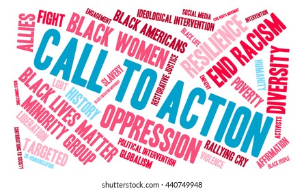 Call To Action word cloud on a white background. 