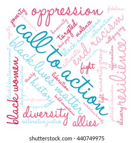 Call To Action word cloud on a white background. 