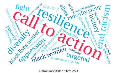 Call To Action word cloud on a white background. 