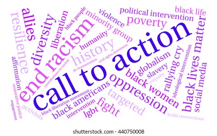 Call To Action word cloud on a white background. 