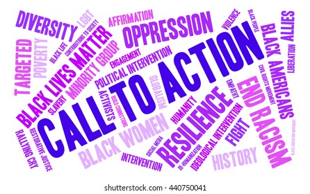 Call To Action word cloud on a white background. 