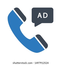 call ad glyph colour vector icon