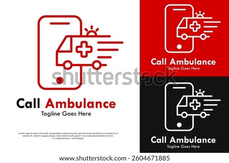 call ambulance design logo template illustration
