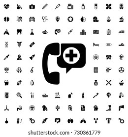 Call ambulance icon. set of filled medicine icons.