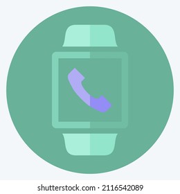 Call App Icon in trendy flat style isolated on soft blue background