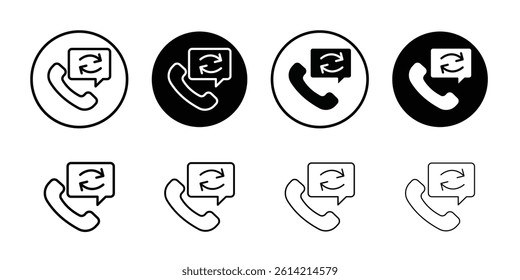 Call back icon Black and white outline vector