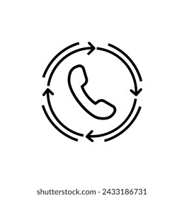 Call Back Icon. Line Art Style Design Isolated On White Background