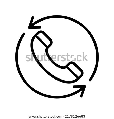 Call Back Icon. Line Art Style Design Isolated On White Background