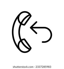 Rufen Sie die wieder aufrufende Symbol-Linie einzeln auf weißem Hintergrund auf. Schwarze flache Ikone im modernen Umriss-Stil. Lineares Symbol und bearbeitbarer Strich. Einfache und Pixel perfekte Strich-Vektorgrafik.