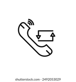 Call back icon outline collection in black and on white background