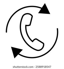 Call back icon Outline vector symbol sign