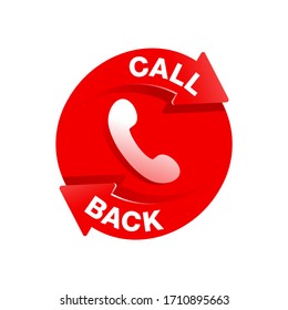 Call back icon  - phone handset pictogram with circular direction arrow which symbolizes callback service