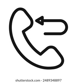Call back icon Vector symbol or sign set collection in black and white outline