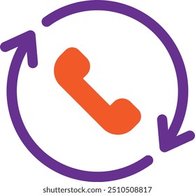 Ilustração plana do vetor de ícone de retorno de chamada