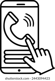 Icono de vector de devolución de llamada. signo para móvil y web signo, símbolo, vector, arte
