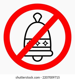 Call barring. Don't call. No bell. Noise ban. Vector icon.
