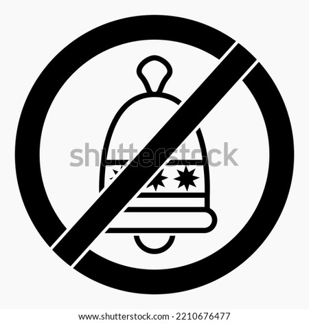 Call barring. Don't call. No bell. Noise ban. Vector icon.