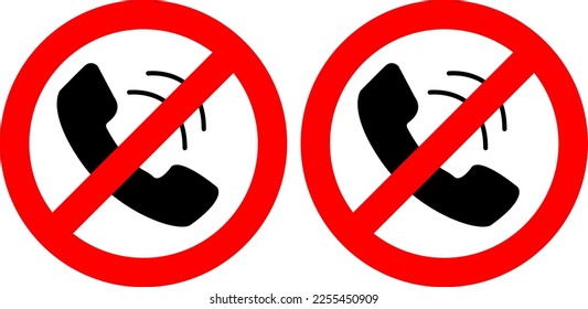 Call barring vector icon in a red prohibitory frame