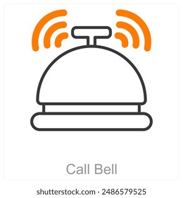 Call Bell and hotel icon concept