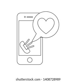 call from beloved icon. Element of valentine's day, wedding for mobile concept and web apps icon. Outline, thin line icon for website design and development, app development