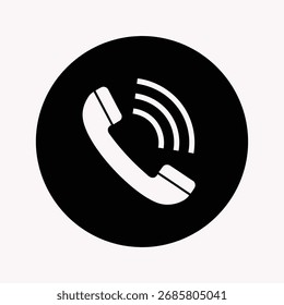 Call in Black and White: A Bold Headline Icon