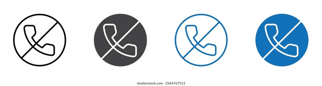 Call blocker icon flat editable icon mark set.