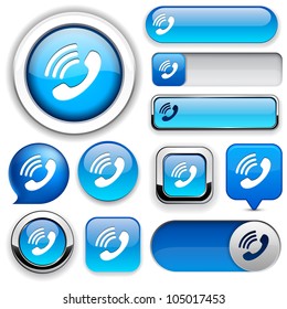 Call blue design elements for website or app. Vector eps10.