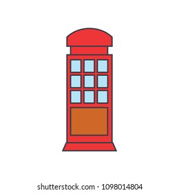 Call box line icon concept. Call box flat vector sign, symbol, illustration.