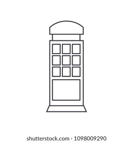 Call box thin line icon concept. Call box linear vector sign, symbol, illustration.