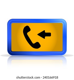 Call Button. Incoming call. Phone Icon. Handset Icon. Isolated on white background. Specular reflection. Made vector illustration