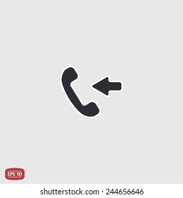 Call Button. Incoming call. Phone Icon. Handset Icon. Flat design style. Made vector illustration