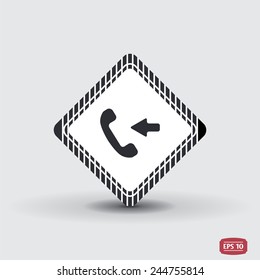 Call Button. Incoming call. Phone Icon. Handset Icon. Flat design style. Made vector illustration