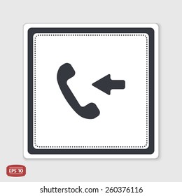 Call Button. Incoming call. Phone Icon. Handset Icon. Flat design style. Made vector illustration. 