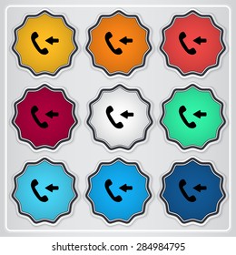 Call Button. Incoming call. Phone Icon. Handset Icon. Flat design style. Made vector illustration. 