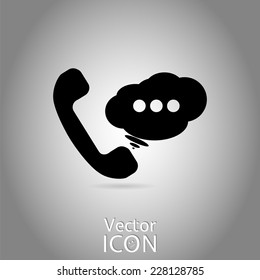 Call button. Phone with dialog icon. Handset icon. Flat style. Made in vector