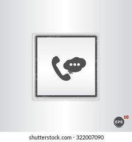 Call button. Phone with dialog icon. Handset icon. Flat design style. Made vector illustration. 