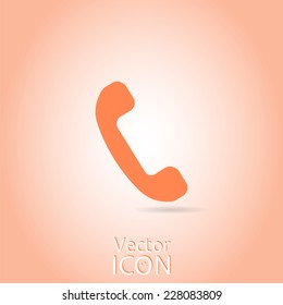 Call button. Phone icon. Handset icon. Flat style. Made in vector